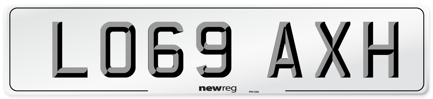 LO69 AXH Number Plate from New Reg